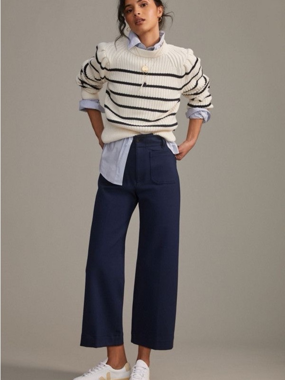 Maeve Colette Ponte Pants in Navy
